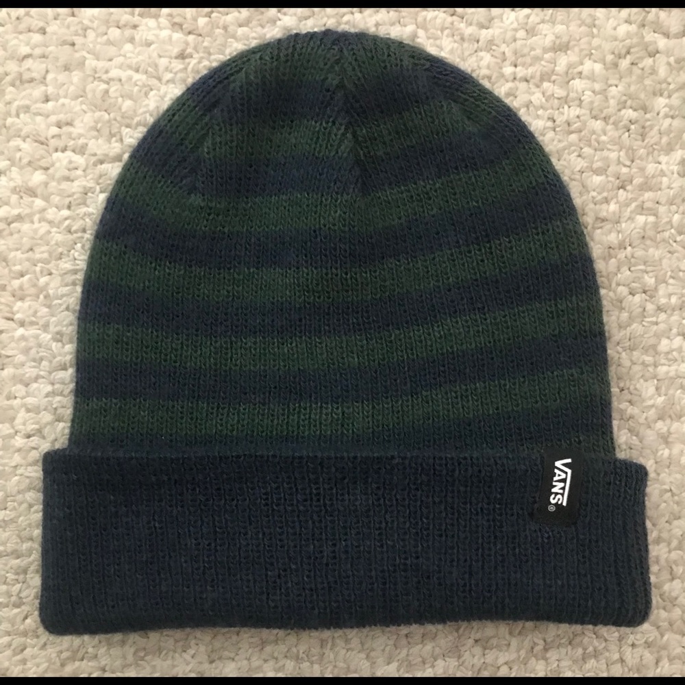 Vans Blue and Green Striped Beanie